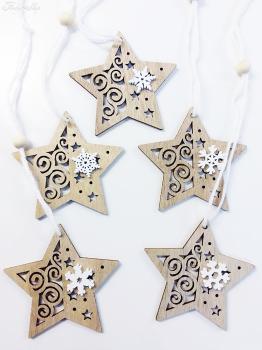 Weihnachtsstern mit weißer Schneeflocke